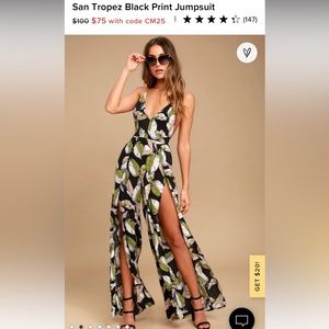 Saint Tropez black jumpsuit lulus